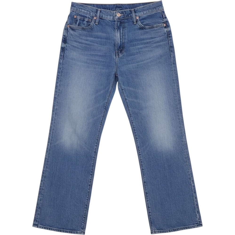 Mother Superior The Kick It Ankle Jeans Birds Gone Wild Blue Straight Leg Denim